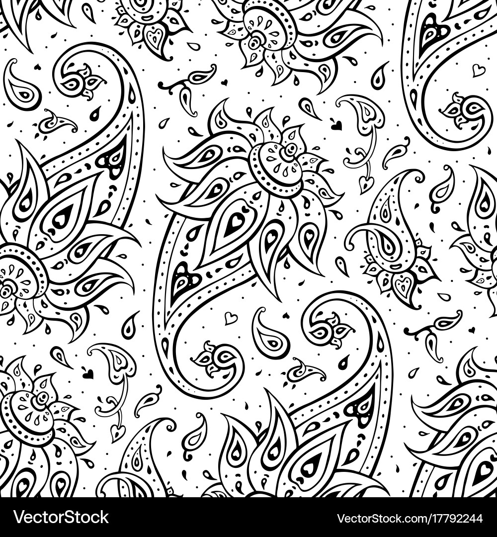Paisley Ethnic Pattern vector image