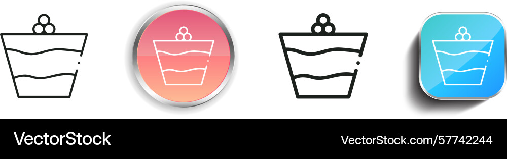 Pudding icon thin linear regular and button style Pudding icon thin linear regular and button style vector image