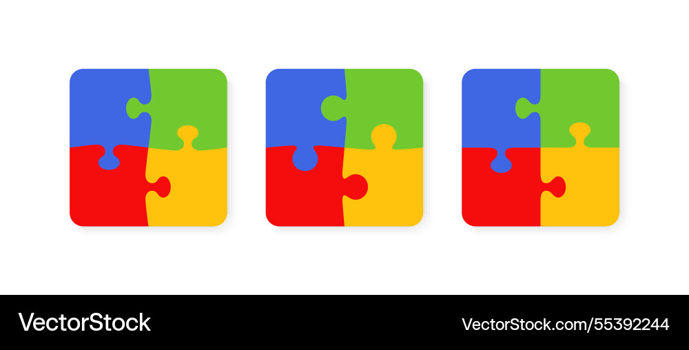 Puzzle game jigsaw grid with 4 pieces Puzzle game jigsaw grid with 4 pieces vector image