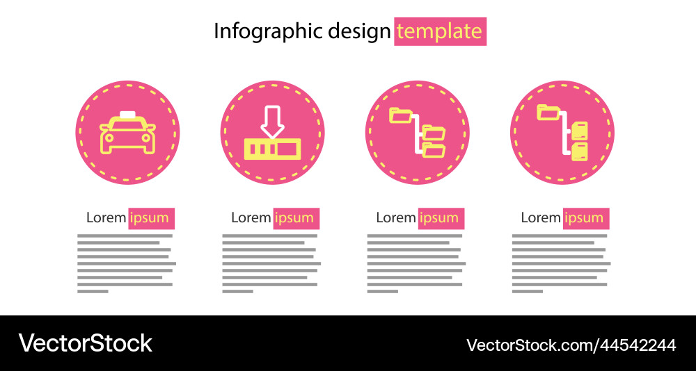 Set line folder tree loading and taxi car icon Set line folder tree loading and taxi car icon vector image