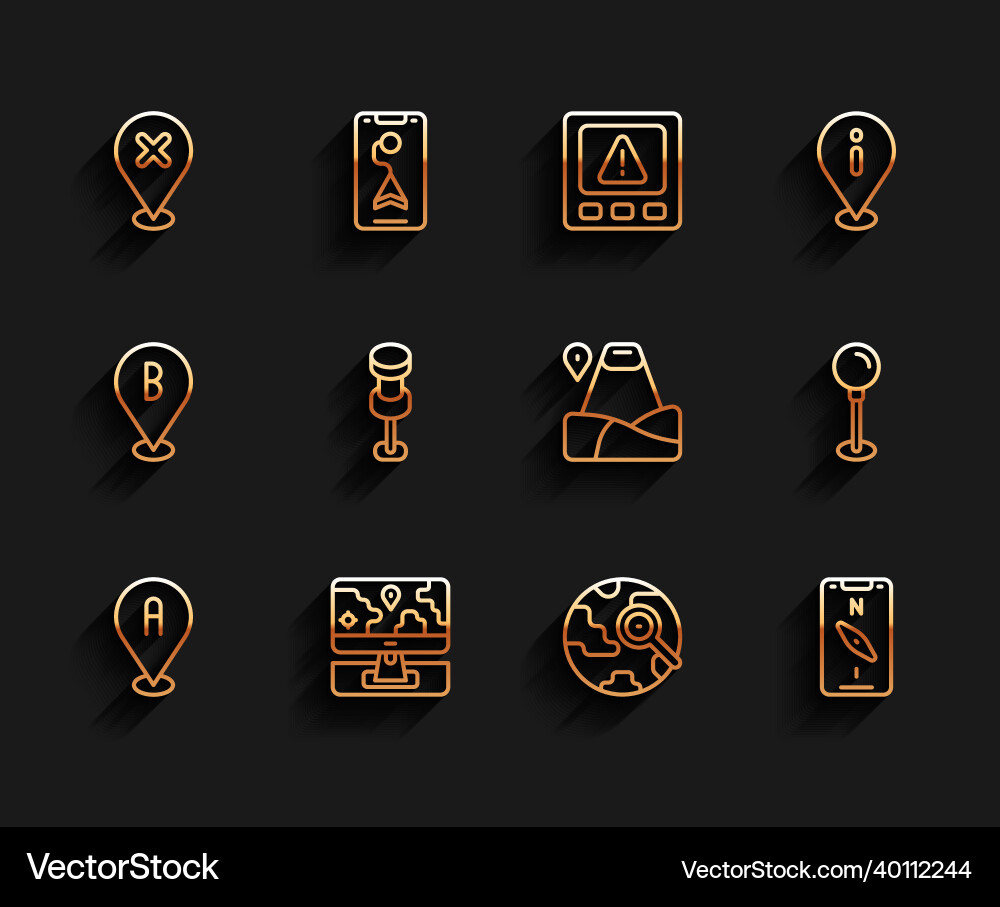 Set line location monitor with marker Set line location monitor with marker vector image