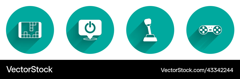 Set portable video game console power button vector image