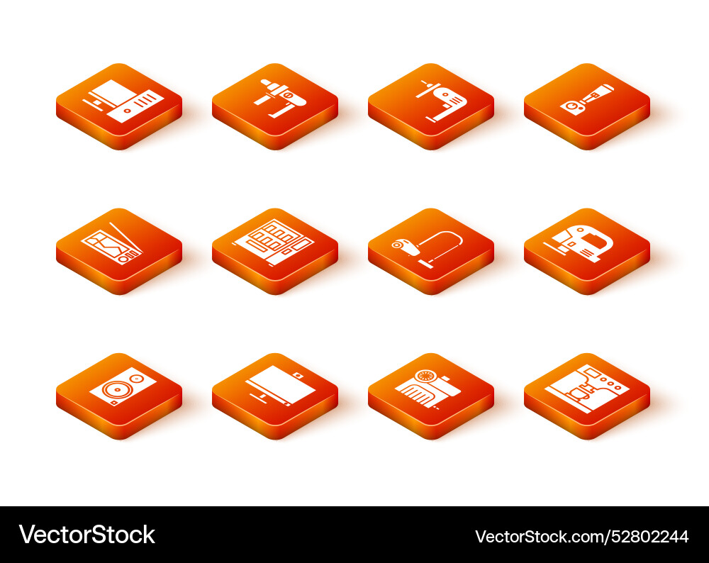 Set stereo speaker computer monitor radio vending Vector Image