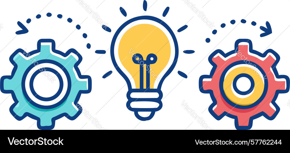 Technology and problem-solving gears icon design Vector Image
