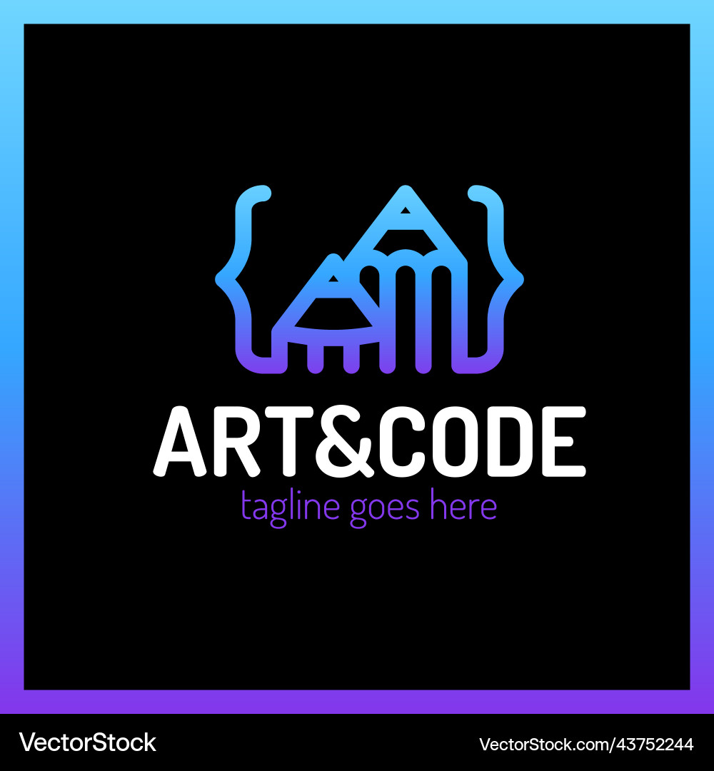 Two pencil with coding symbol arrow up pen design vector image
