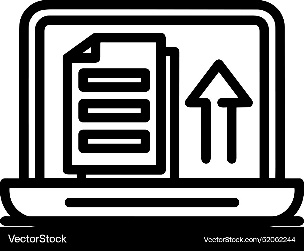 Upload outline icon symbol image Upload outline icon symbol image Vector Image