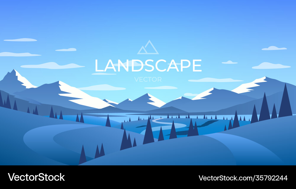 Winter Mountain Landscape Royalty Free Vector Image