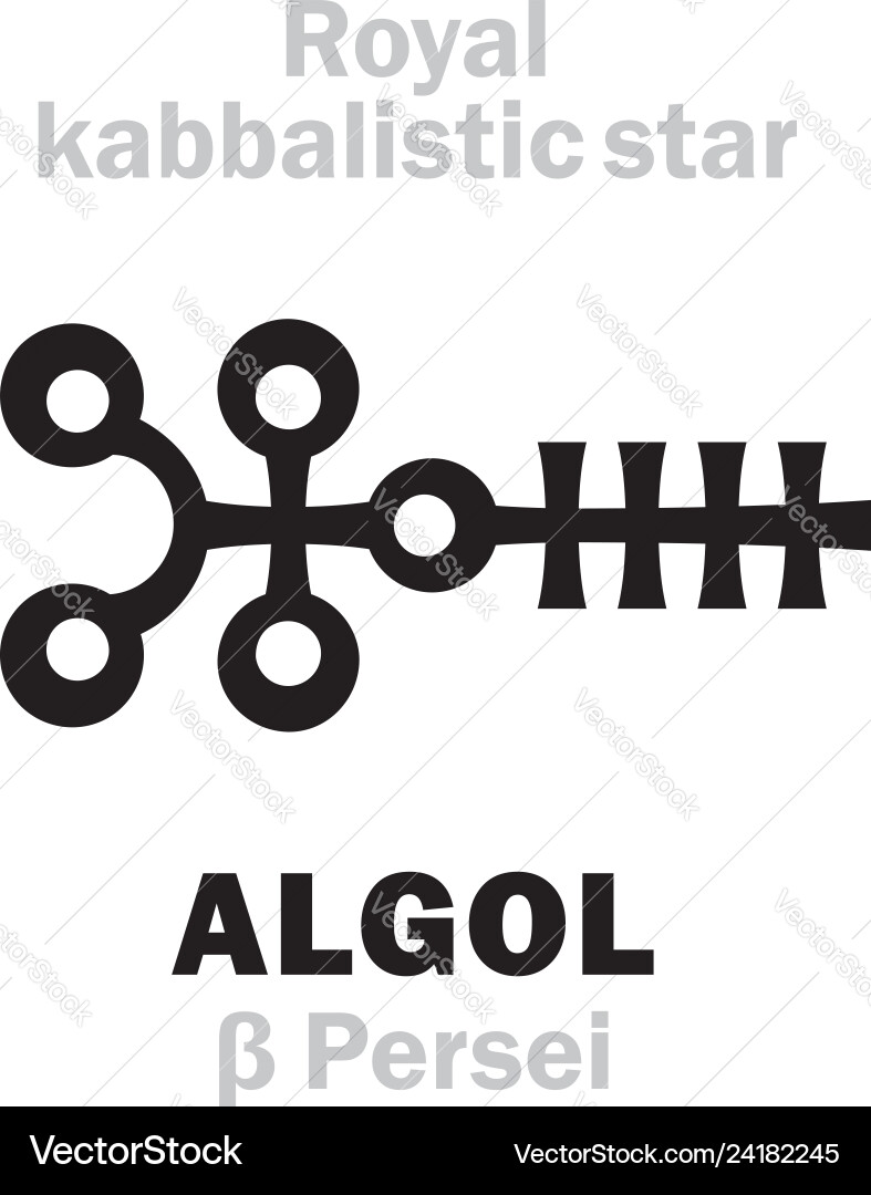 Astrology algol the royal behenian kabbalistic Astrology algol the royal behenian kabbalistic vector image