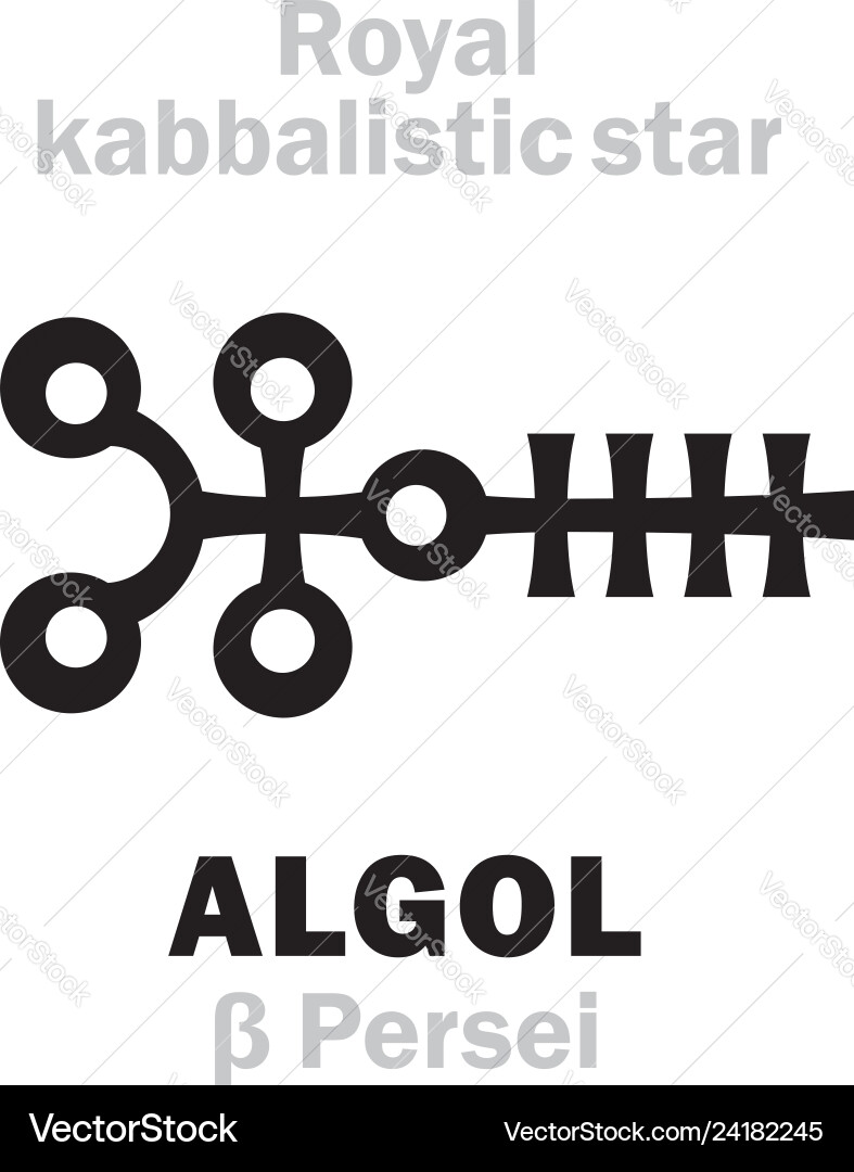 Astrology algol the royal behenian kabbalistic vector image