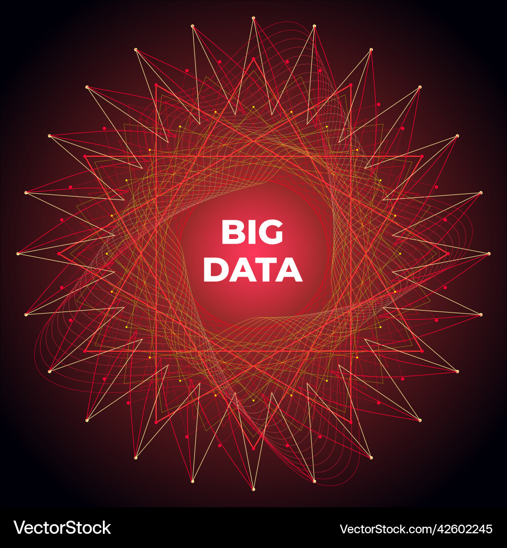 Big data visualization background red colorful Big data visualization background red colorful vector image