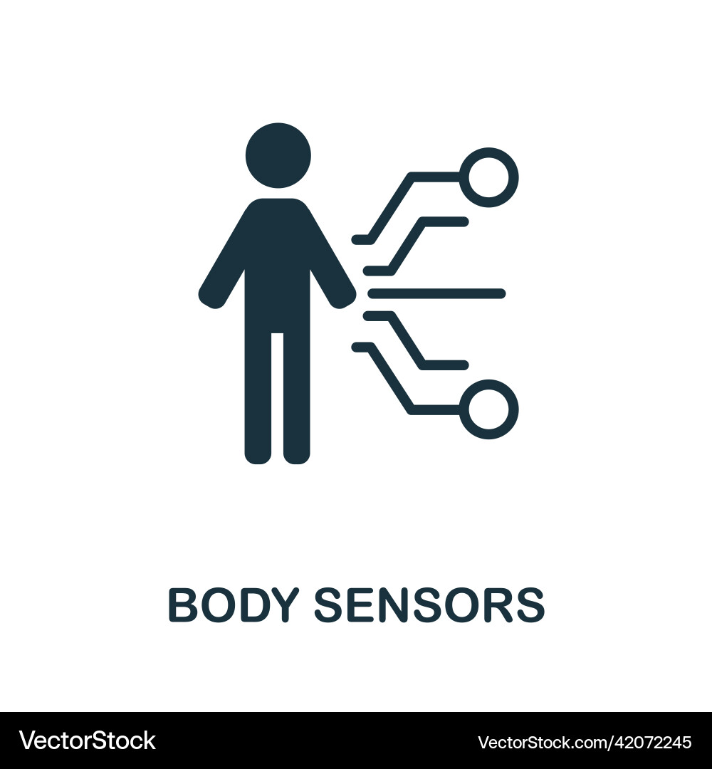 Body sensors icon simple element from healthcare vector image