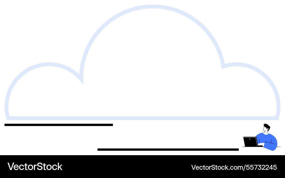 Cloud computing concept with user accessing data Cloud computing concept with user accessing data vector image
