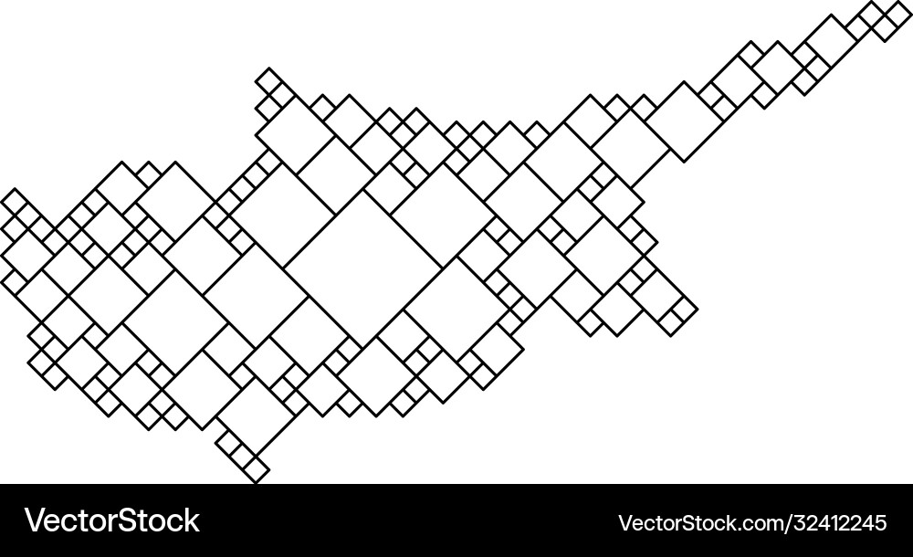 Cyprus map from black pattern a grid Vector Image