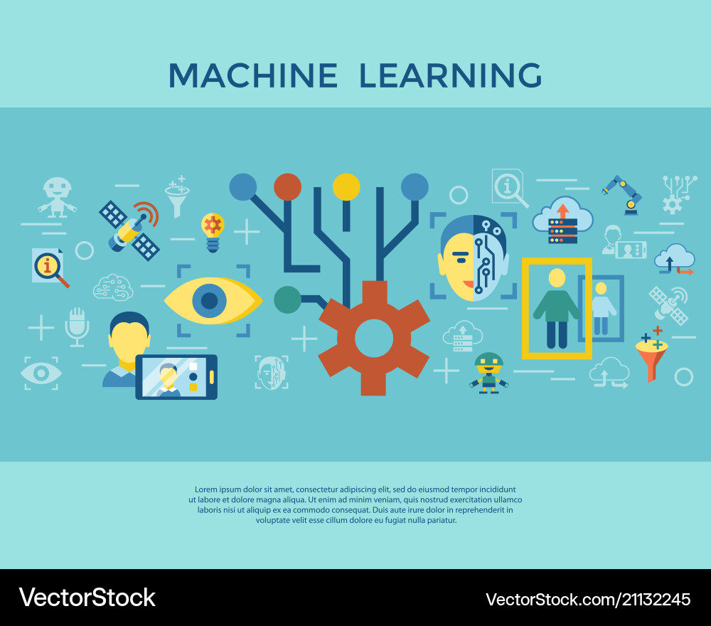Digital machine learning Digital machine learning Vector Image