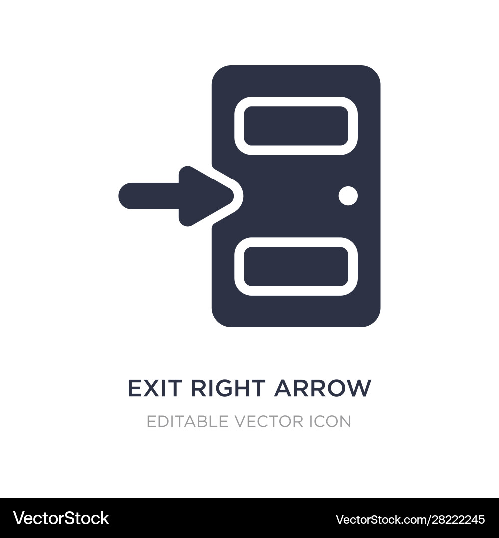 Exit right arrow icon on white background simple vector image