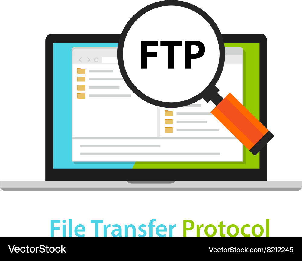 Ftp file transfer protocol computer icon symbol vector image