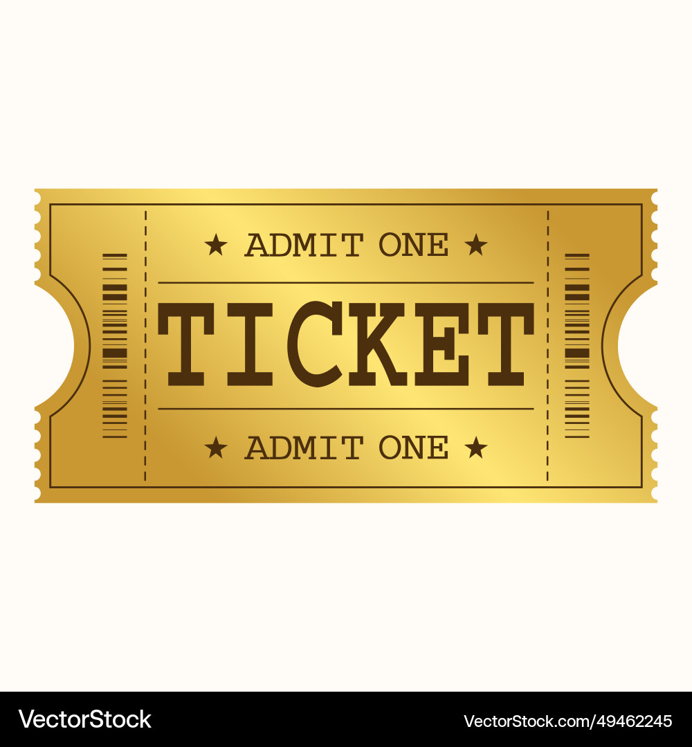 golden-ticket-template-admit-one-cinema-royalty-free-vector for Admit One Ticket Printable Free Golden ticket template admit one cinema Royalty Free Vector for Admit One Ticket Printable Free