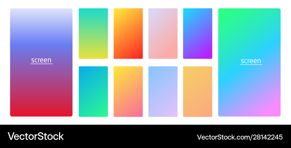 Gradient backgrounds for screen set 3 Vector Image
