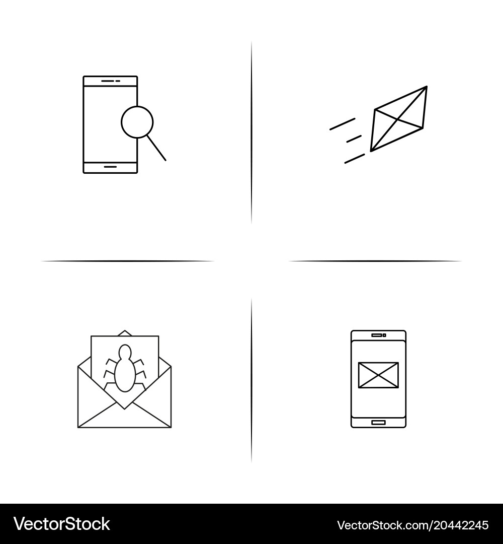 Internet of things simple linear icon setsimple vector image
