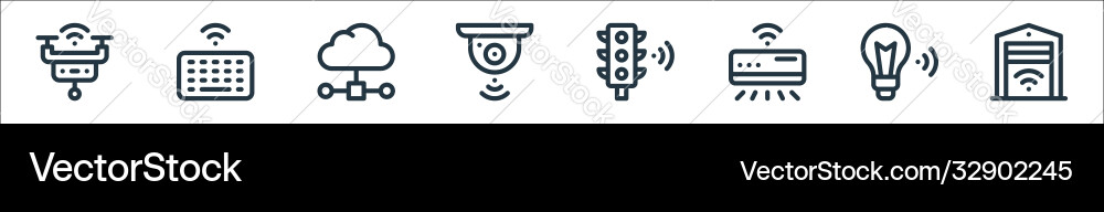 Internet things line icons linear set quality Internet things line icons linear set quality vector image