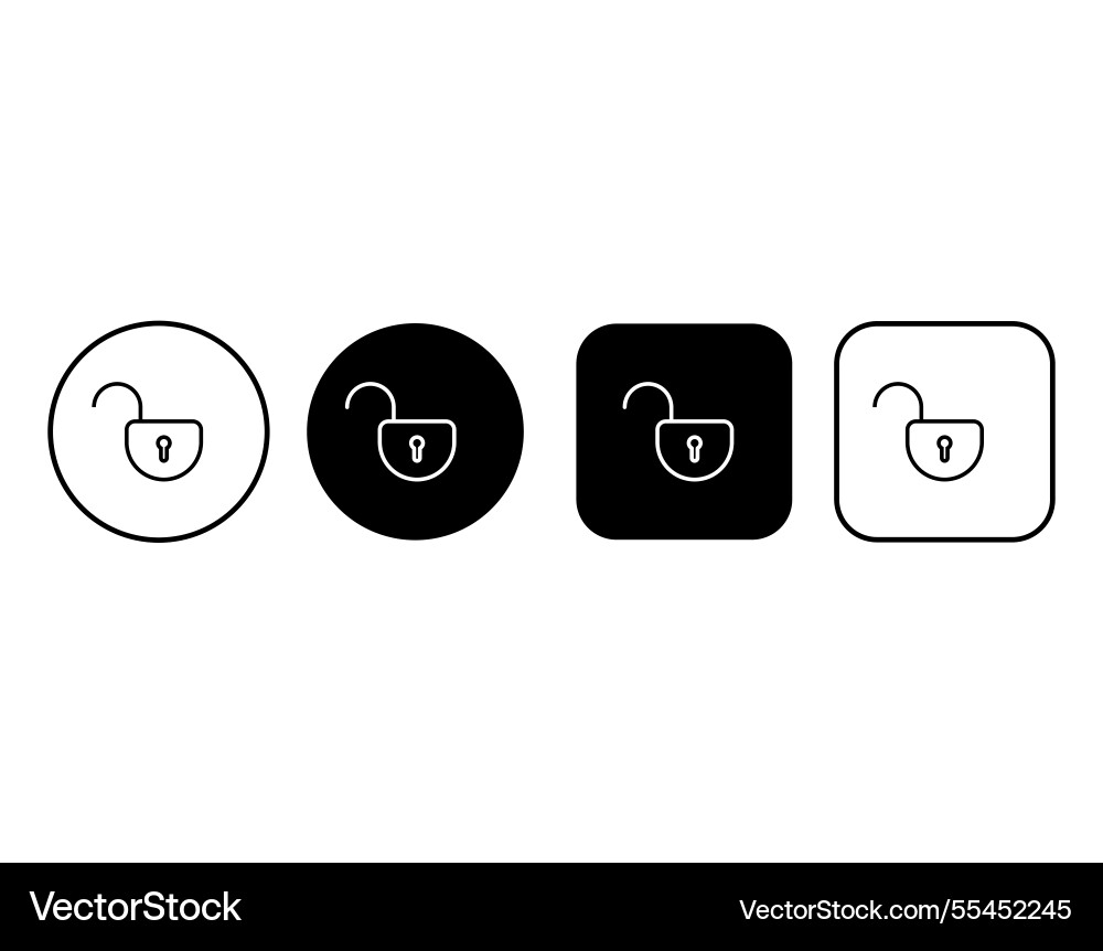 Lock icon collection web buttons with padlock Lock icon collection web buttons with padlock Vector Image