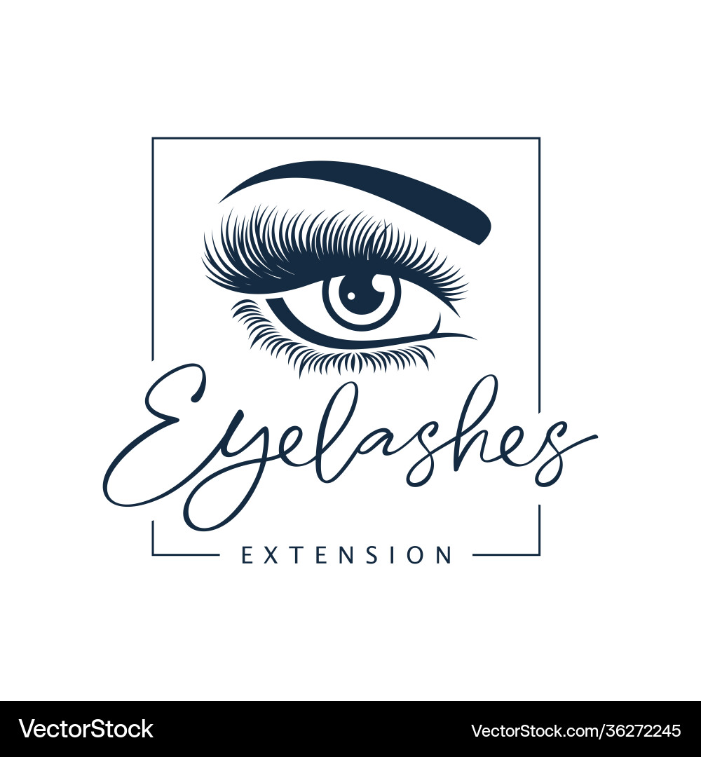 Luxury beauty eye lashes logo template Royalty Free Vector