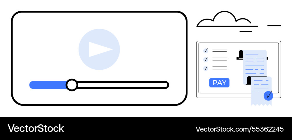 Online-Videostreaming und digitales Zahlungssystem Online-Videostreaming und digitales Zahlungssystem vektorbild