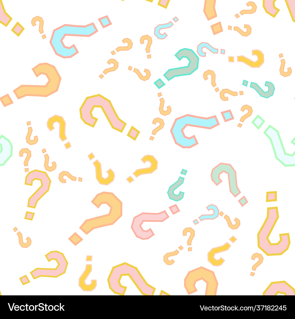 Quiz seamless pattern question marks doubt faq Quiz seamless pattern question marks doubt faq vector image