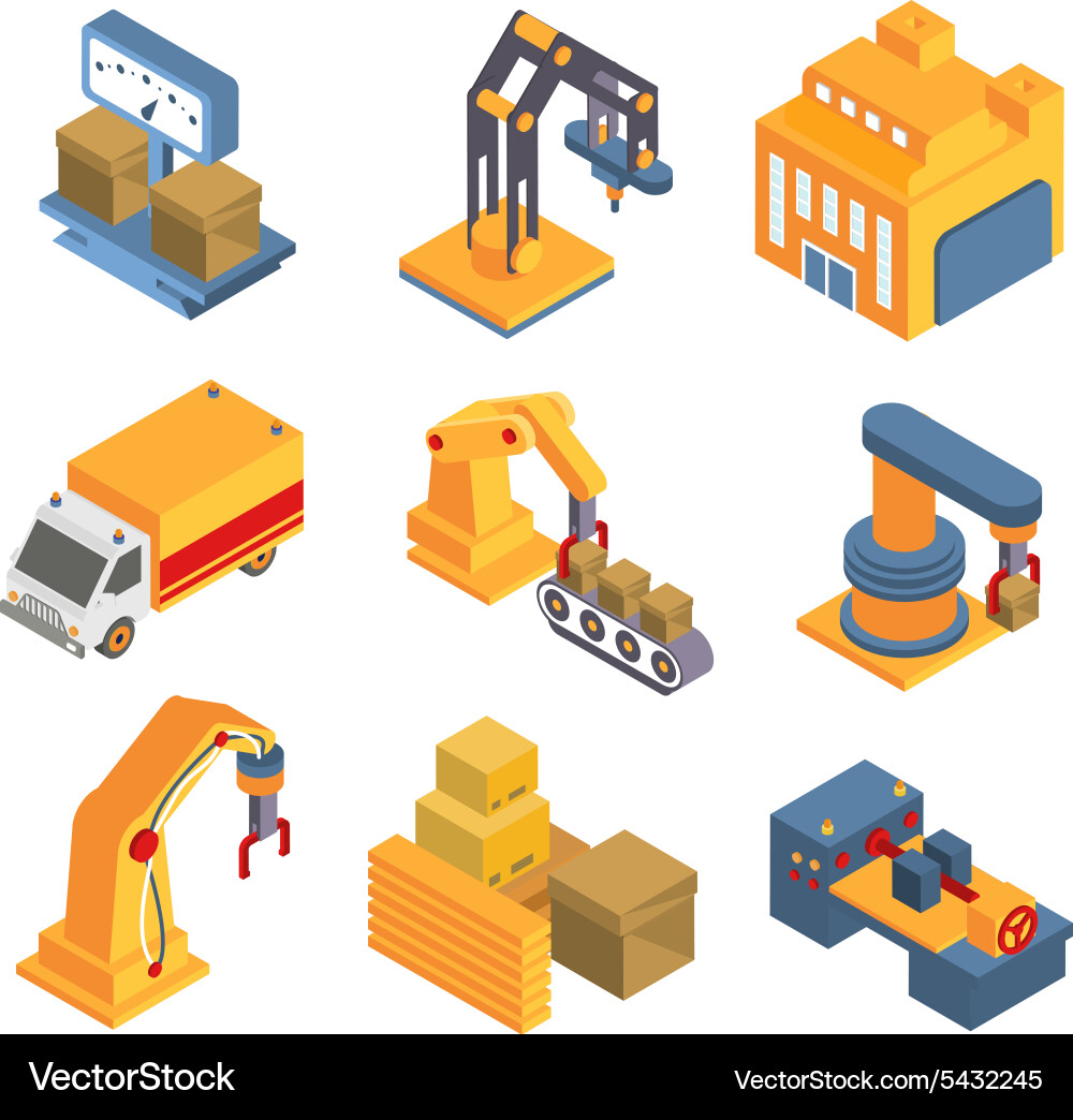 Robotic Factory Flowchart vector image