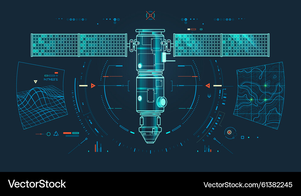 Satellite Data & Network Interface – Royalty-Free Vector | VectorStock