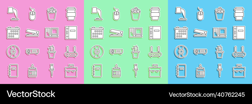 Set line briefcase router and wi-fi signal Set line briefcase router and wi-fi signal vector image