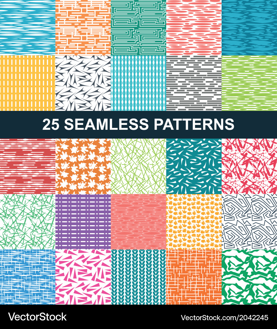 Set of seamless patterns vector image