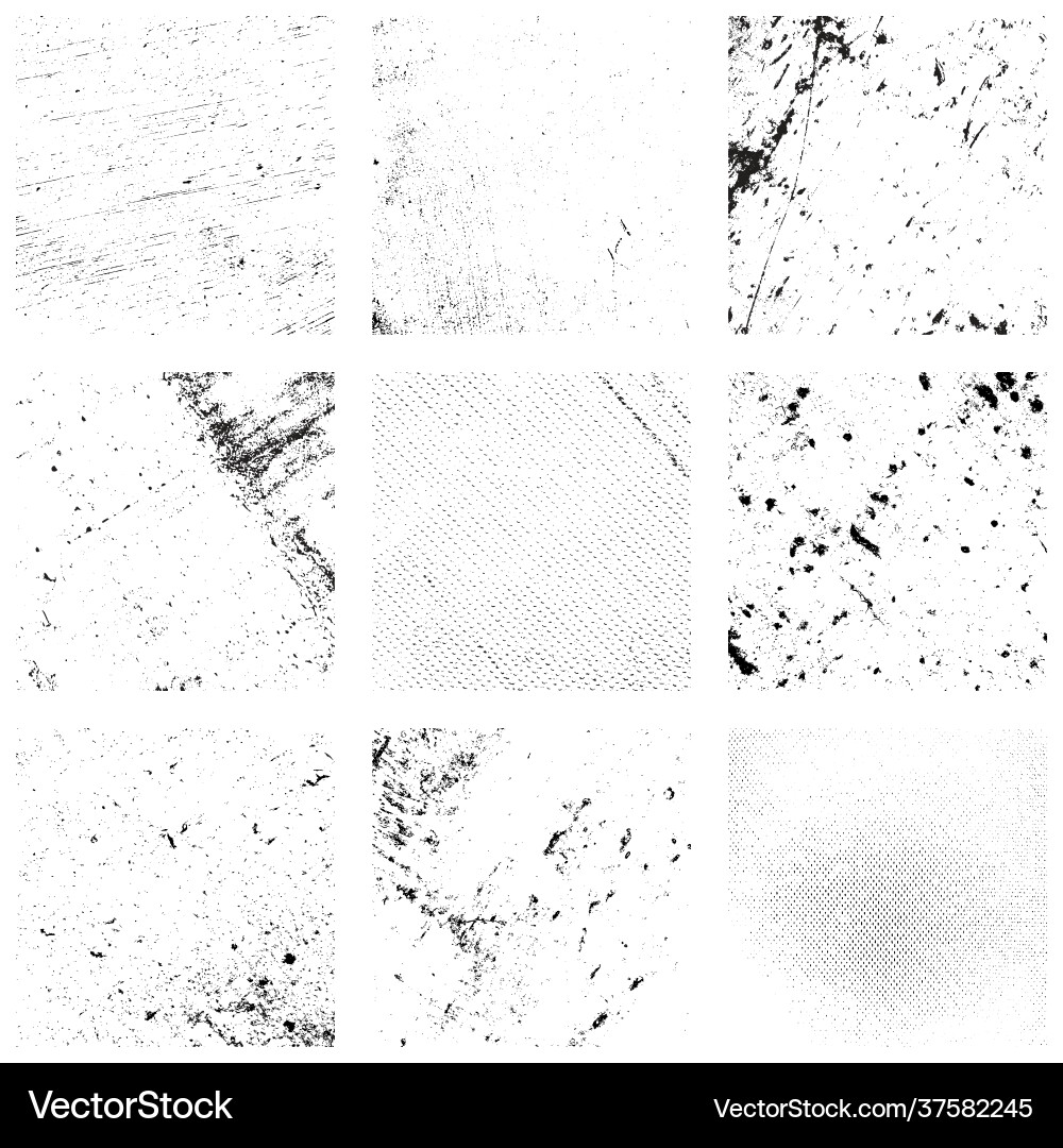 Square overlay grunge texture set Square overlay grunge texture set vector image