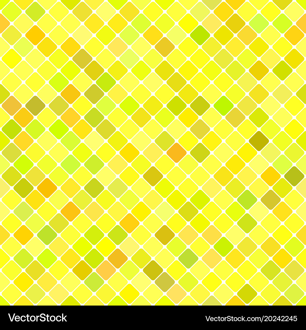 Yellow seamless diagonal square pattern vector image