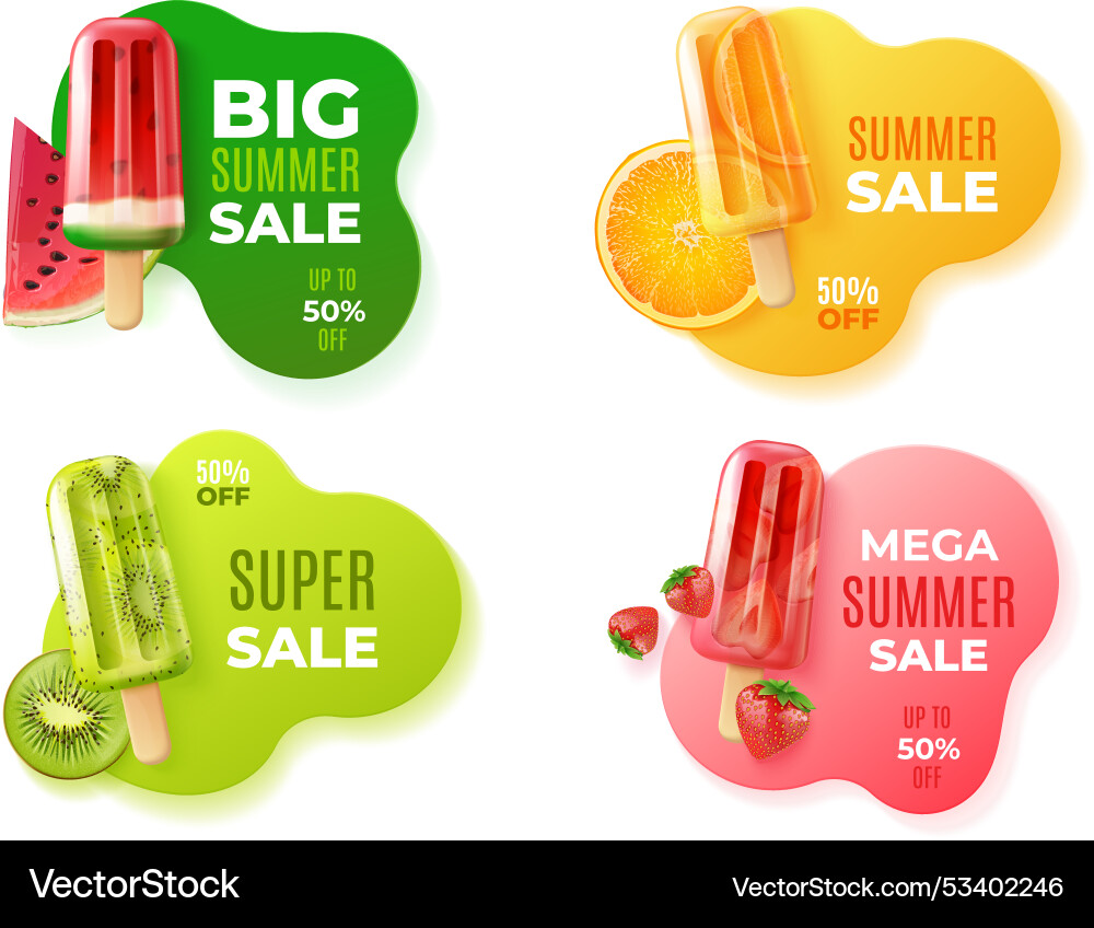 3D Sommer bester Preis realistische Eisfrucht 3D Sommer bester Preis realistische Eisfrucht vektorbild