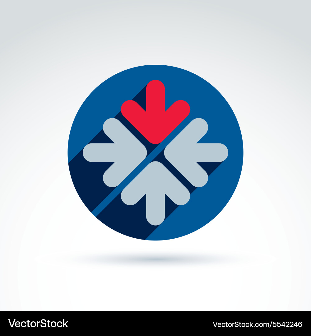 Abstract emblem with multidirectional arrows vector image