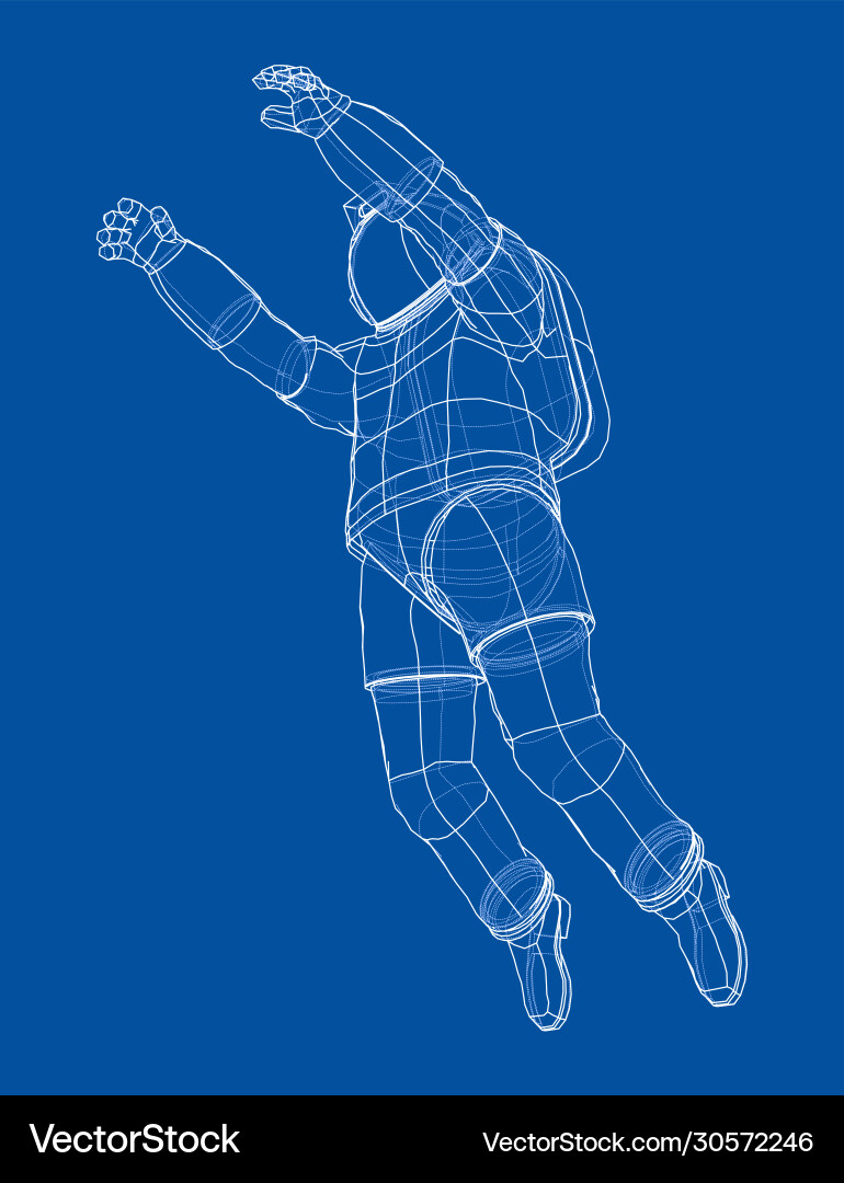Astronaut concept rendering 3d vector image