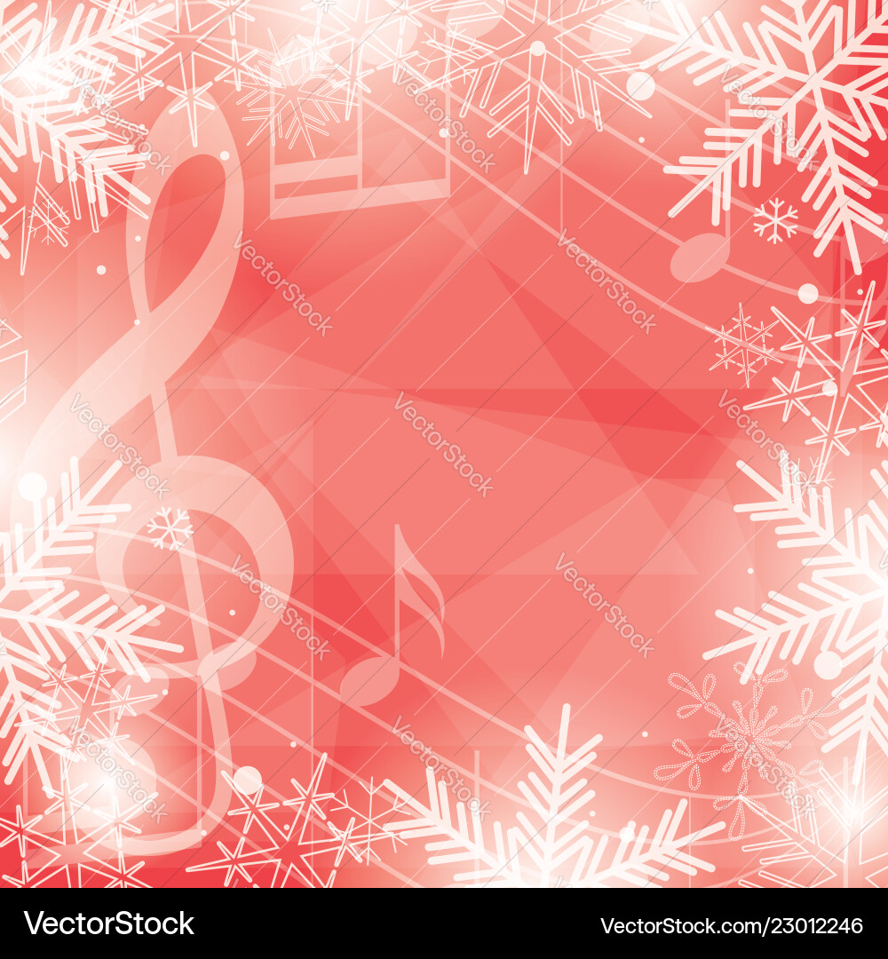Bright red background with music notes Bright red background with music notes vector image
