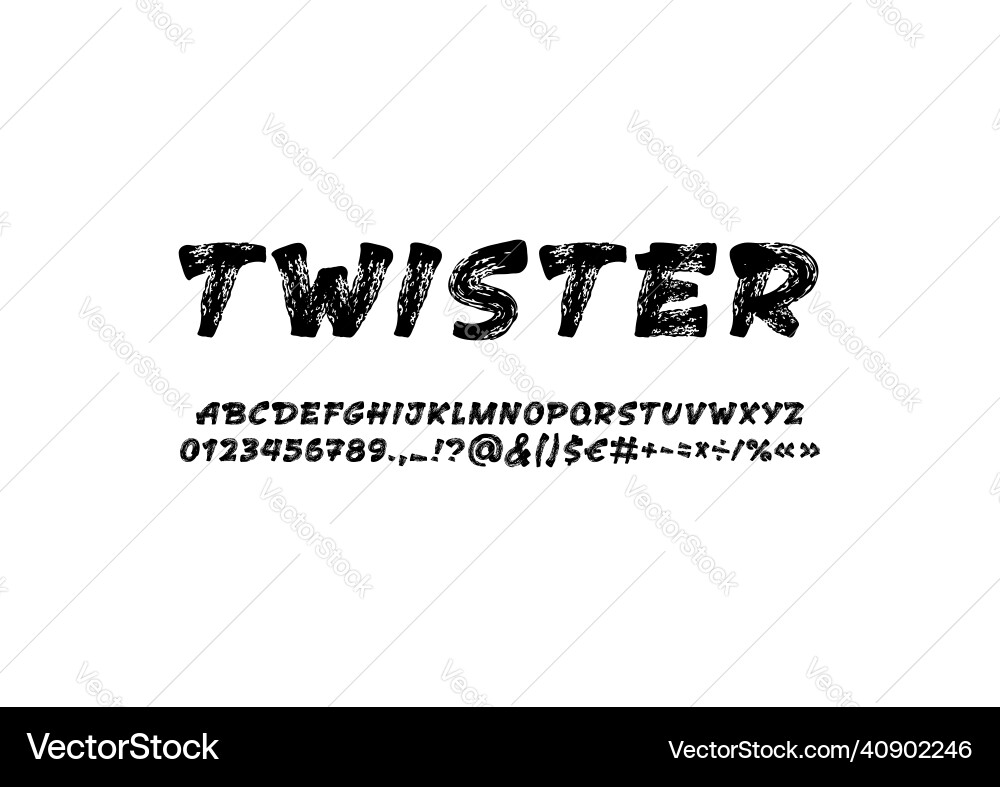 Brush handwritten font script calligraphy alphabet Brush handwritten font script calligraphy alphabet vector image