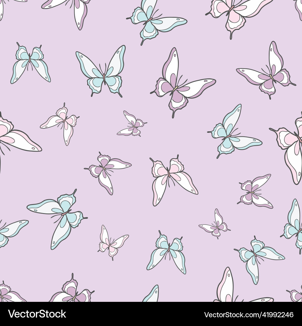 Butterfly seamless repeat pattern background Butterfly seamless repeat pattern background vector image