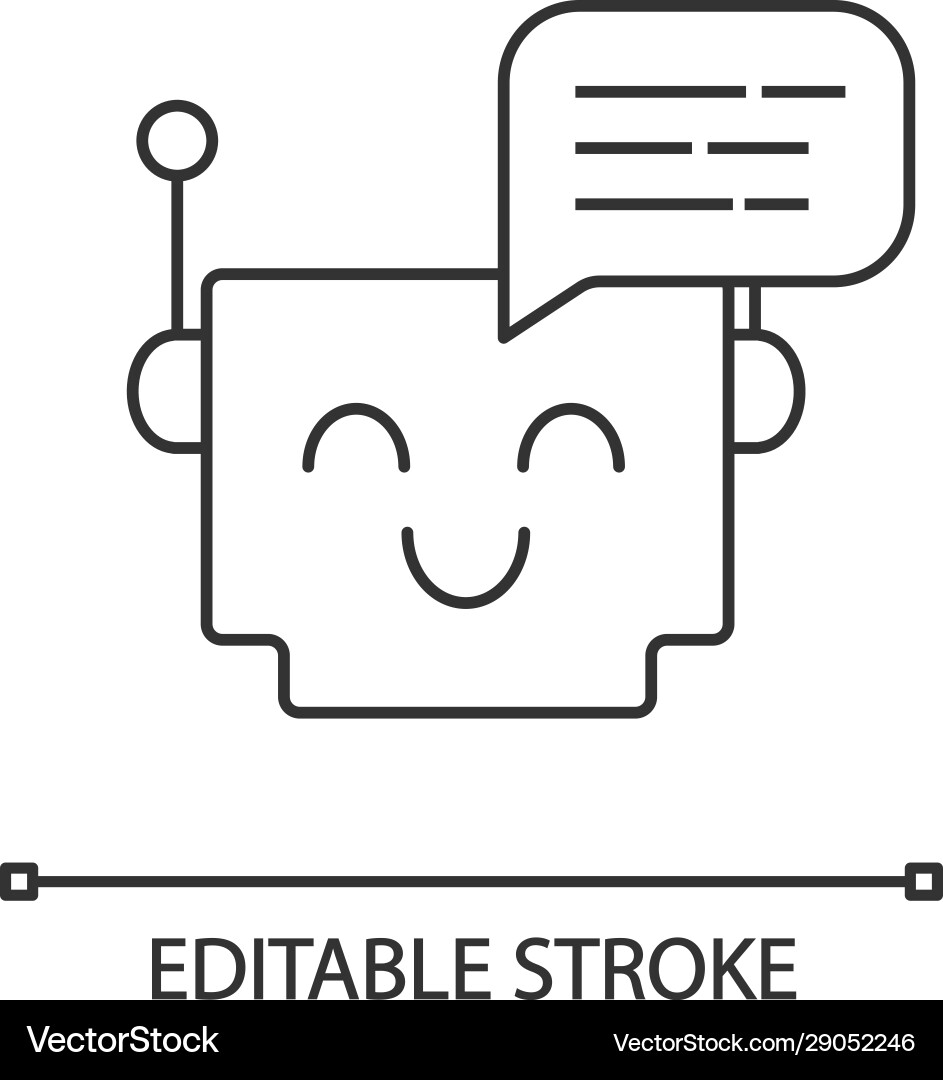 Chatbot message linear icon vector image
