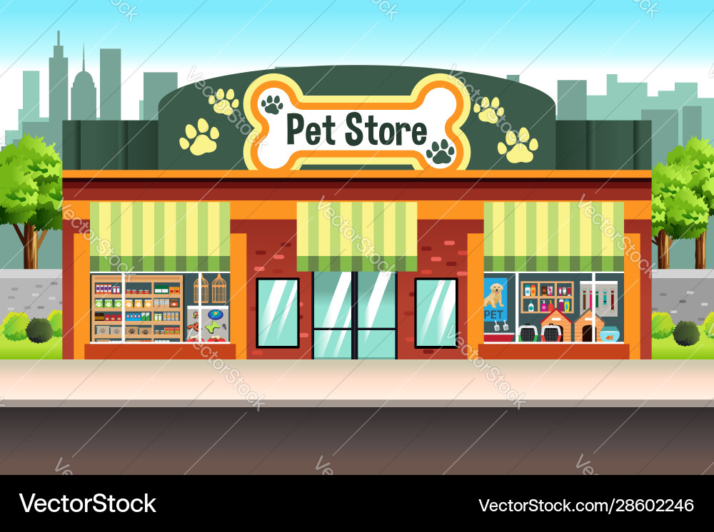 Cheerful Pet Shop vector image