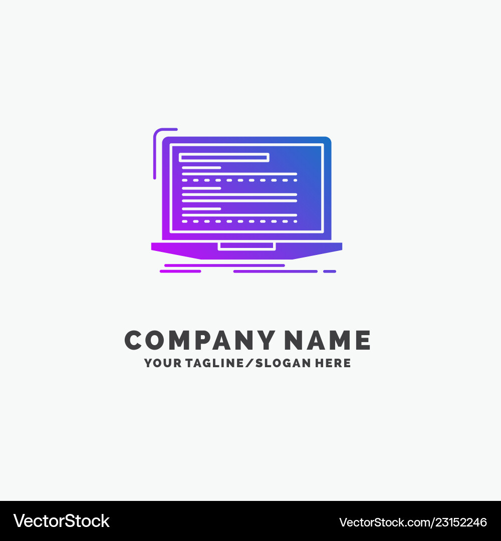 Code coding computer monoblock laptop purple Code coding computer monoblock laptop purple vector image