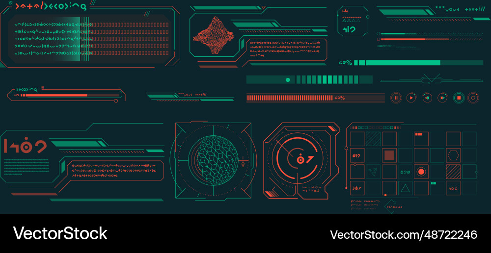 Data elements for sci-fi interface Data elements for sci-fi interface vector image
