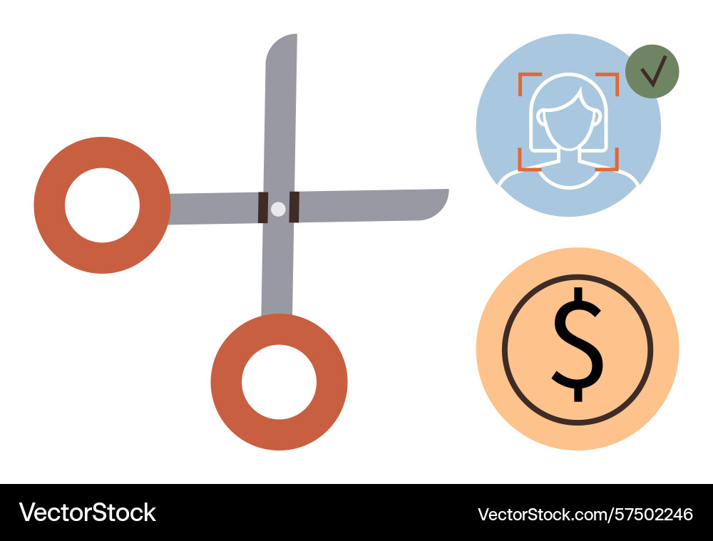 Decision-making process concept with scissors Decision-making process concept with scissors Vector Image