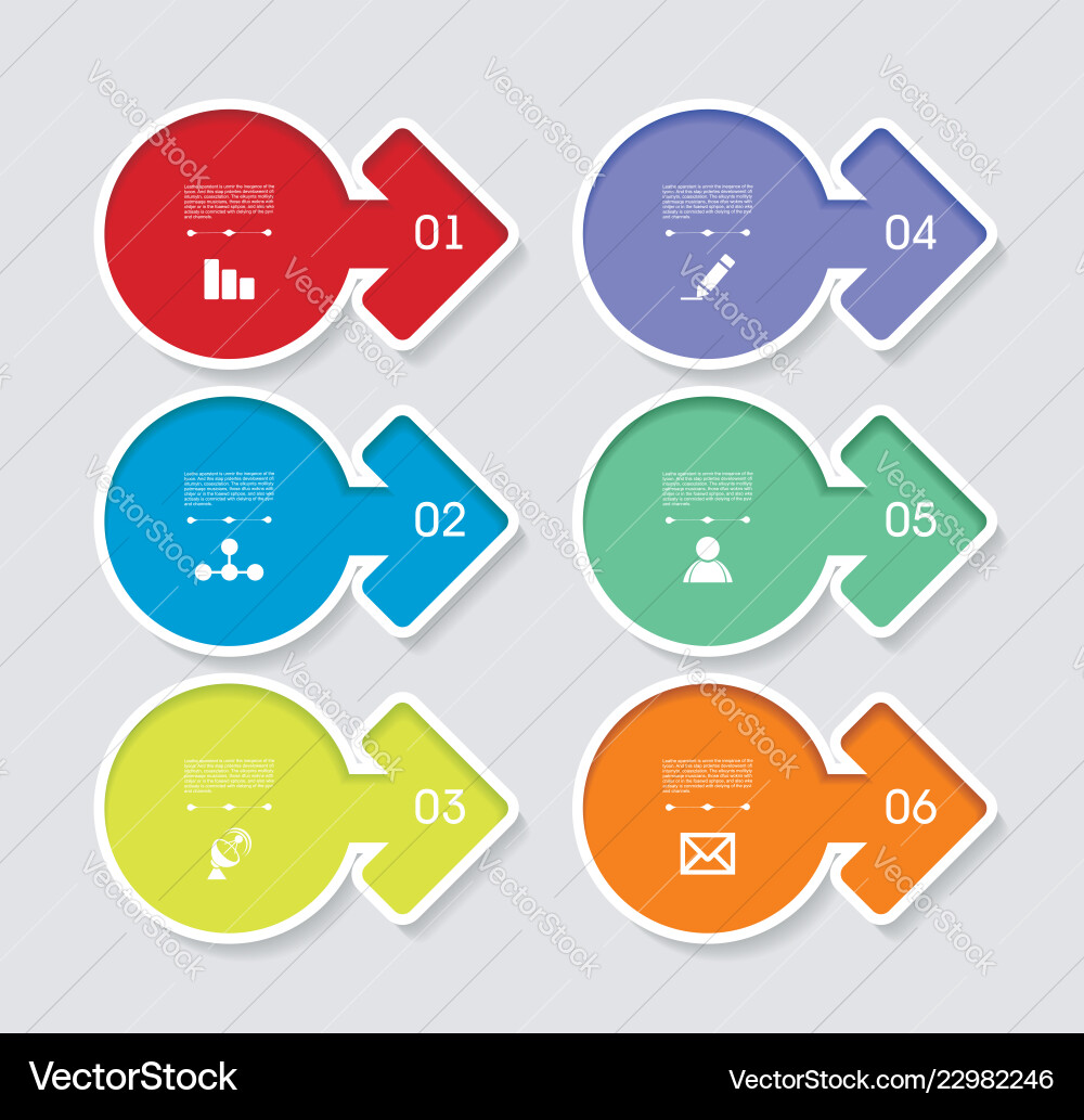 Flat set of arrows with icons simple internet Flat set of arrows with icons simple internet vector image