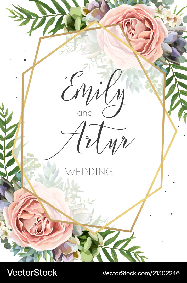 Floral Wedding Invitation vector image
