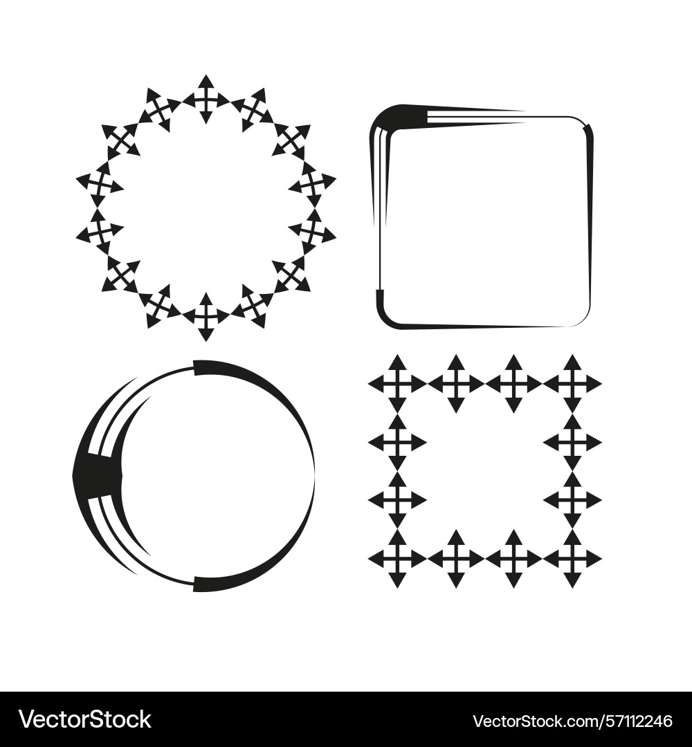 Geometric frame icon abstract frame circle and Geometric frame icon abstract frame circle and vector image