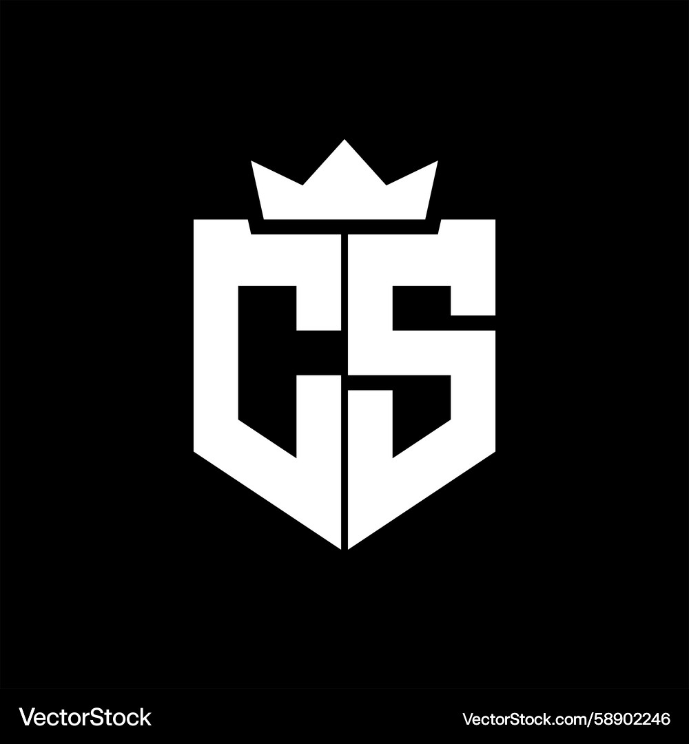 Geometric Shield Monogram Logo Vector Image