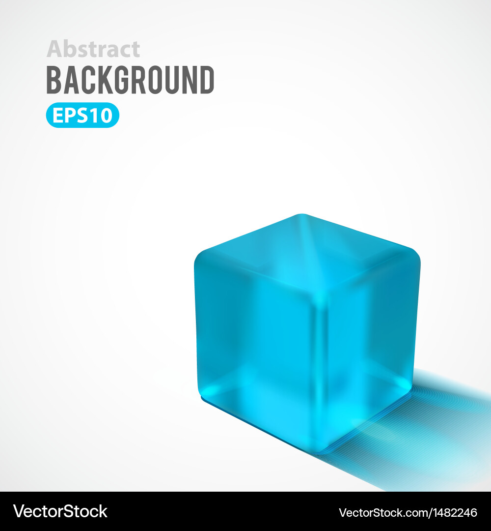 Glossy Transparent Cube Background vector image